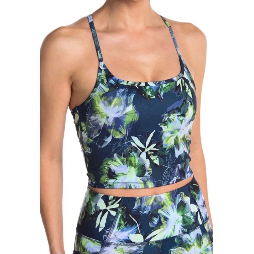 NEW GOTTEX FLORAL PRINT CROPPED CAMI TANK TOP